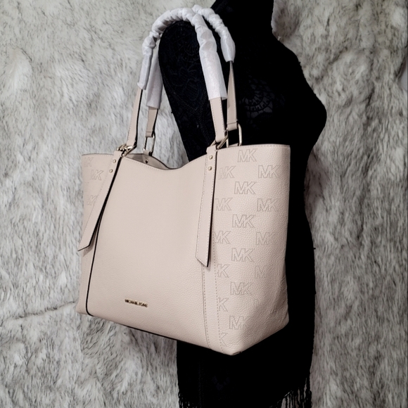 🍒 NWT Michael Kors 2 SET Convertible Shoulder Bag Tote Purse Wallet Signature - Picture 13 of 14